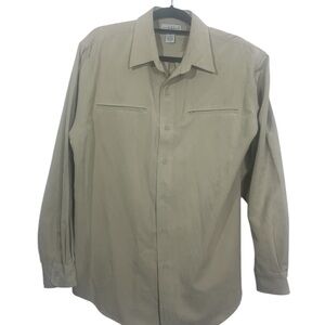 Knightsbridge Microfiber Button Down Shirt Tan Size LG